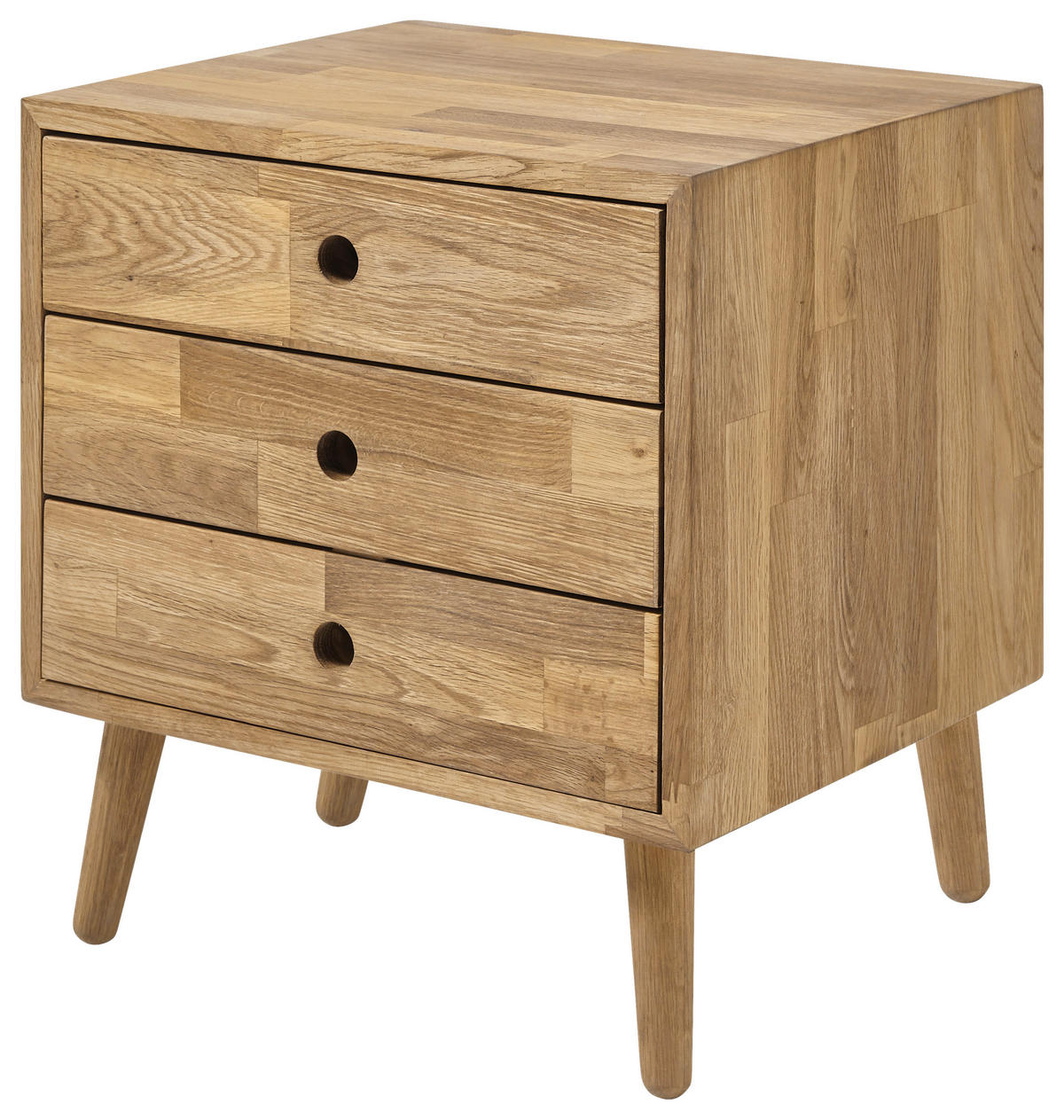 NACHTKÄSTCHEN in massiv Eiche Eichefarben  - Eichefarben, Natur, Holz (42/45/35cm)