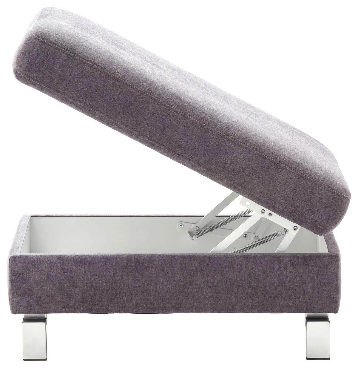 ECKSOFA in Velours Petrol  - Chromfarben/Petrol, Design, Textil/Metall (281/200cm) - Pure Home Lifestyle