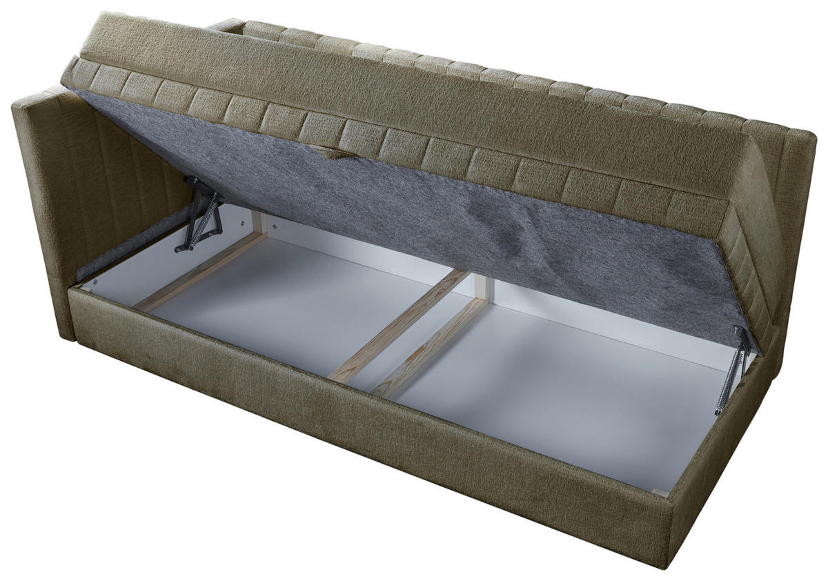 SCHLAFSOFA  mit Bettkasten erhältlich, Bettfunktion erhältlich Struktur Grün  - Schwarz/Grün, Design, Holz/Textil (212/83/99cm) - MID.YOU