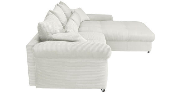 ECKSOFA Creme Cord  - Chromfarben/Creme, KONVENTIONELL, Textil/Metall (335/225cm) - Carryhome