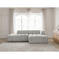 ECKSOFA  ANNECY Hellgrau Bouclé  - Hellgrau/Schwarz, MODERN, Kunststoff/Textil (262/170cm)