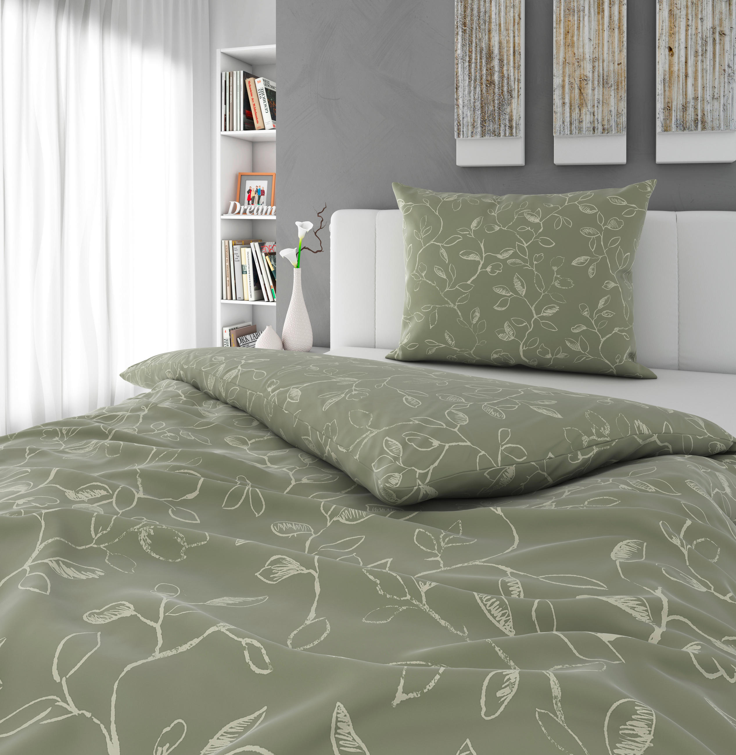 ÁGYNEMŰHUZAT-GARNITÚRA 140/200 cm  - zöld, Natur, textil (140/200cm) - Bio:Vio