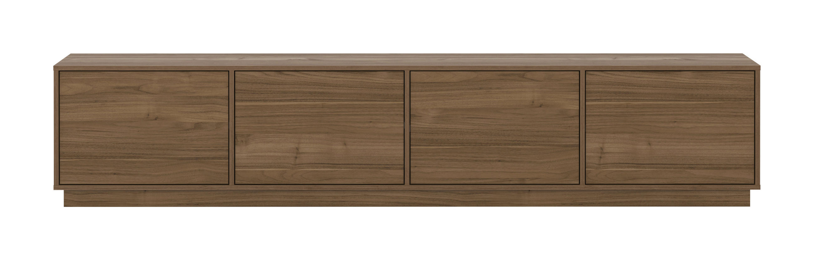 LOWBOARD Japandi  in 220,5/45/41,5 cm  - Nussbaumfarben, Design, Holzwerkstoff (220,5/45/41,5cm) - MID.YOU