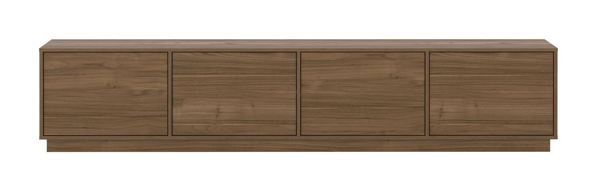 LOWBOARD Japandi  in 220,5/45/41,5 cm  - Nussbaumfarben, Design, Holzwerkstoff (220,5/45/41,5cm) - MID.YOU