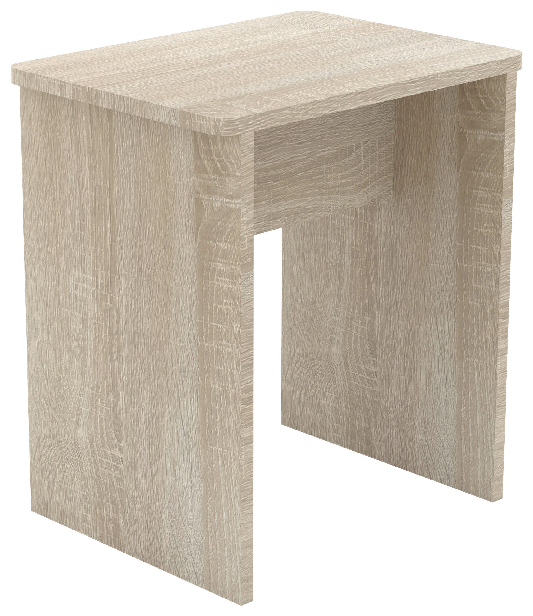HOCKER in Holzwerkstoff Sonoma Eiche  - Weiß/Sonoma Eiche, MODERN, Holzwerkstoff (40/45/30cm) - MID.YOU
