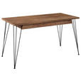 SCHREIBTISCH 140/70/76 cm  in Braun, Honig  - Schwarz/Braun, Design, Holz/Metall (140/70/76cm) - Landscape