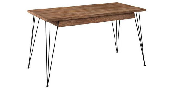 SCHREIBTISCH 140/70/76 cm  in Braun, Honig  - Schwarz/Braun, Design, Holz/Metall (140/70/76cm) - Landscape