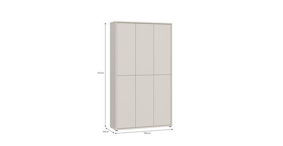 SCHUHSCHRANK  in 109,2/191,9/34,9 cm  - Sandfarben/Grau, Basics, Holzwerkstoff/Kunststoff (109,2/191,9/34,9cm) - Xora