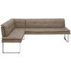 ECKBANK 174/233 cm Mikrofaser Taupe, Chromfarben Metall   - Taupe/Chromfarben, Design, Textil/Metall (174/233cm) - Novel