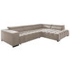 ECKSCHLAFSOFA Beige Velours  - Beige/Schwarz, Design, Holz/Textil (307/201cm) - Livetastic