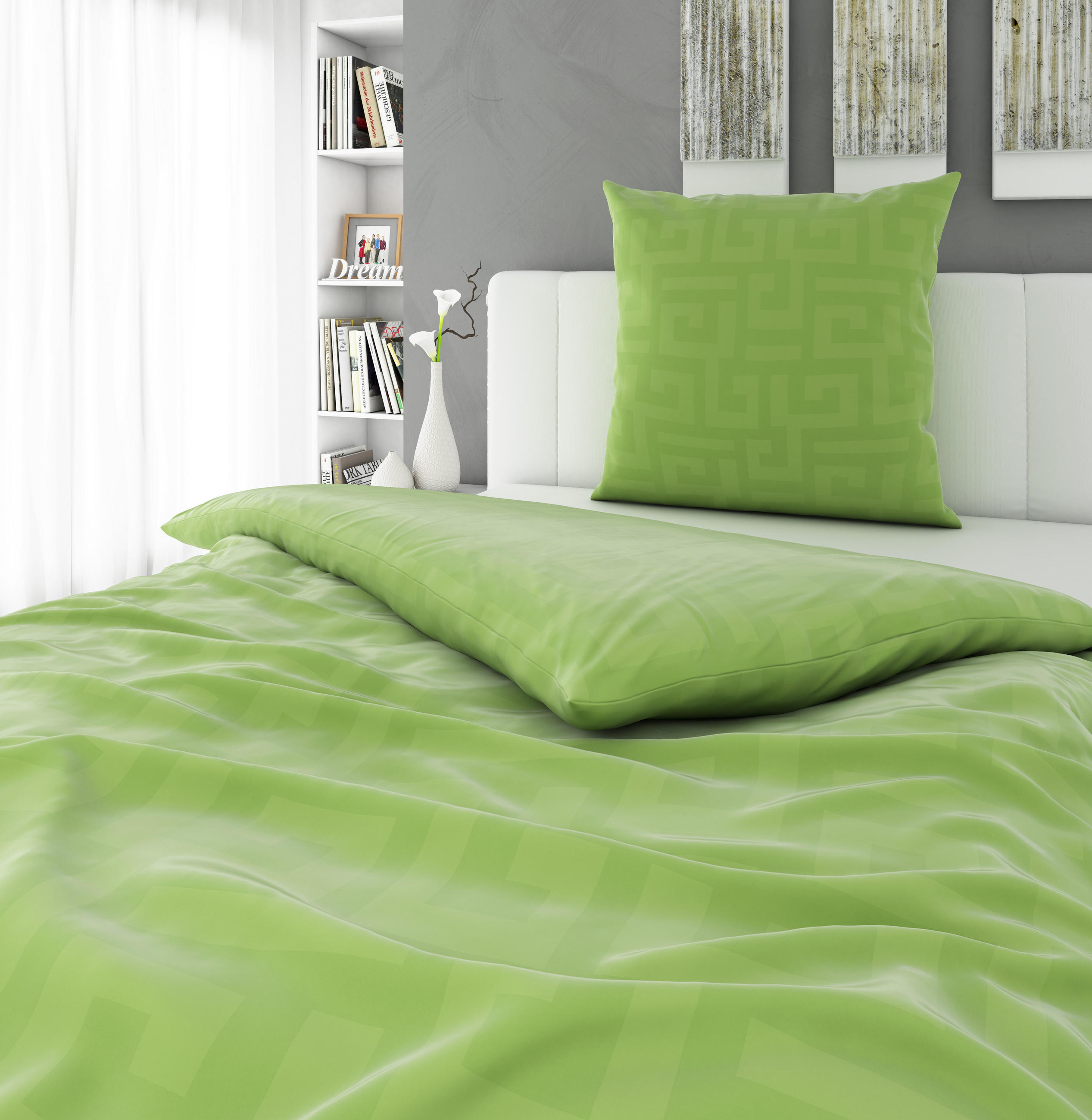 KISSENHÜLLEN-SET 40/80 cm - Grün, Basics, Textil (40/80cm) - Bio:Vio