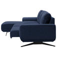 ECKSOFA in Webstoff Blau  - Blau/Schwarz, Design, Textil/Metall (172/320cm) - Valnatura