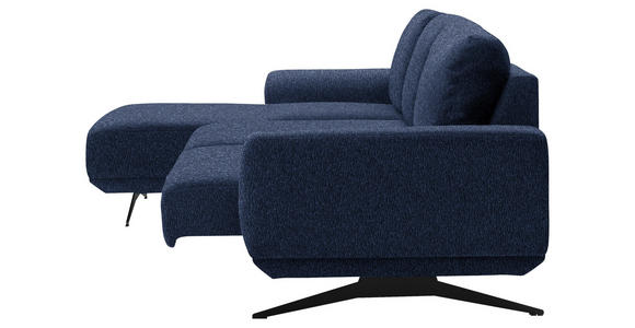 ECKSOFA in Webstoff Blau  - Blau/Schwarz, Design, Textil/Metall (172/320cm) - Valnatura