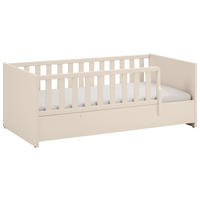 NIZKA POSTELJA - črna/bež, Basics, umetna masa/leseni material (145/75/51cm) - Paidi