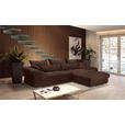 ECKSOFA Dunkelbraun Cord  - Chromfarben/Dunkelbraun, KONVENTIONELL, Textil/Metall (335/225cm) - Carryhome