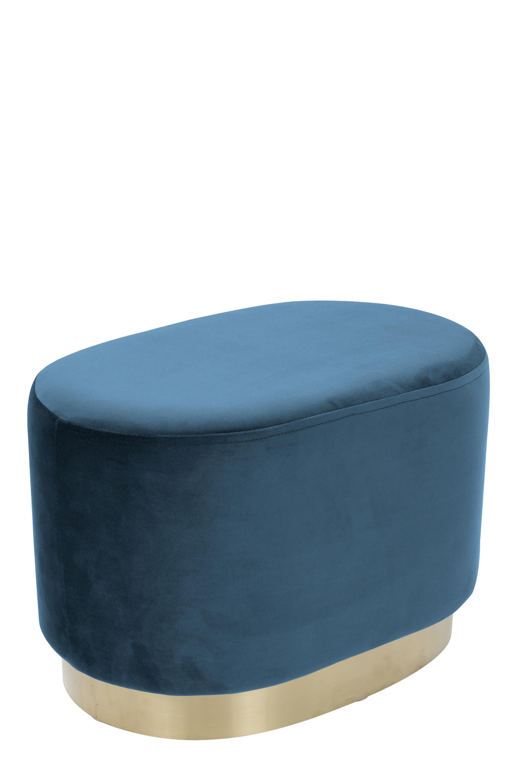 HOCKER Samt Kiefer Petrol  - Goldfarben/Petrol, Basics, Holz/Textil (35,5/43/55cm) - Kayoom