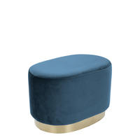 HOCKER Samt Kiefer Petrol  - Goldfarben/Petrol, Basics, Holz/Textil (35,5/43/55cm) - Kayoom