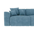 ECKSOFA  in Samt Blau  293/195 cm  - Chromfarben/Blau, KONVENTIONELL, Kunststoff/Textil (293/195cm) - Carryhome