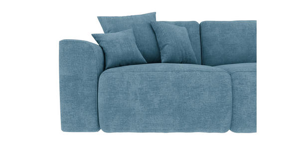 ECKSOFA  in Samt Blau  293/195 cm  - Chromfarben/Blau, KONVENTIONELL, Kunststoff/Textil (293/195cm) - Carryhome