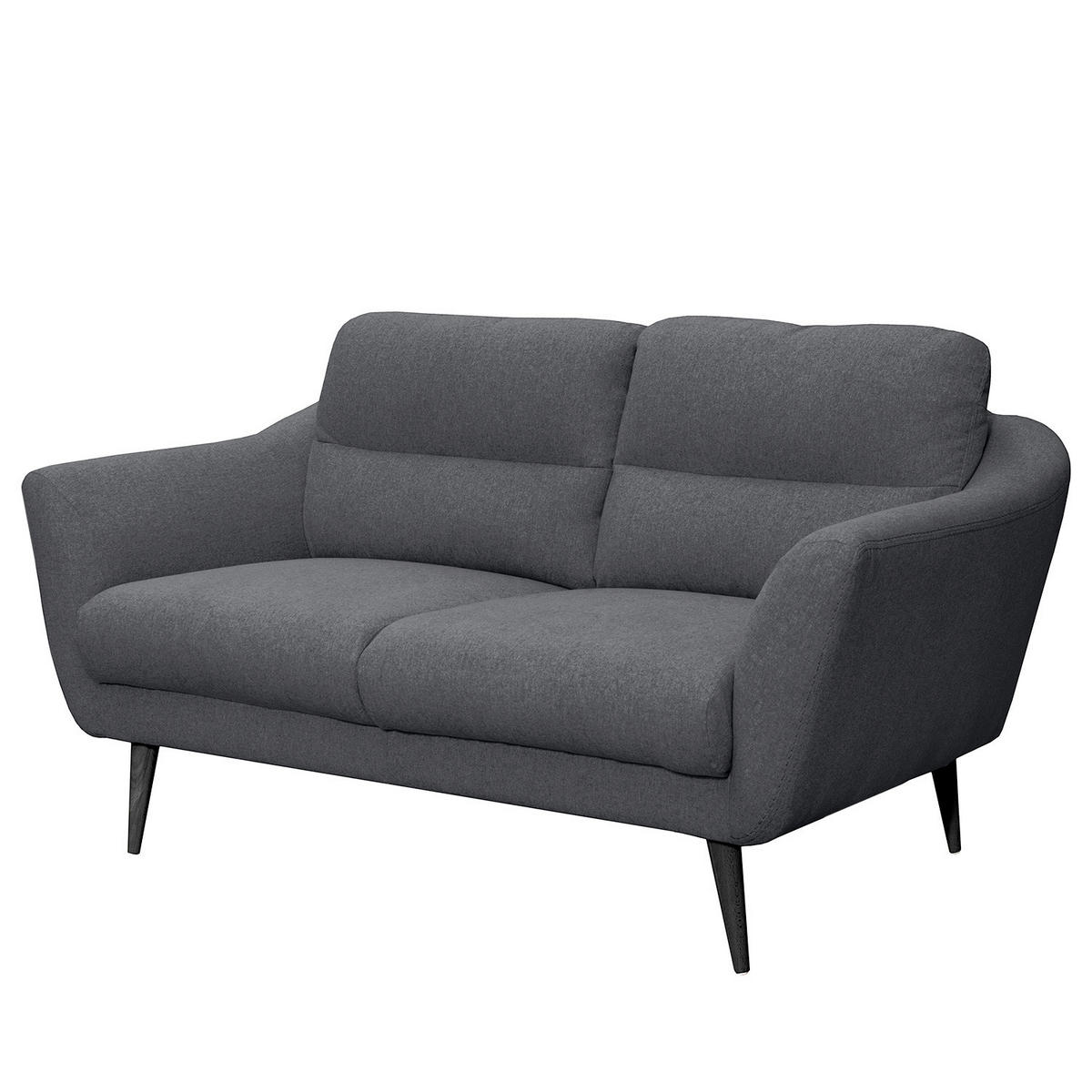 2-SITZER-SOFA in Webstoff Anthrazit  - Anthrazit/Schwarz, Design, Holz/Textil (158/87/88cm) - Livetastic