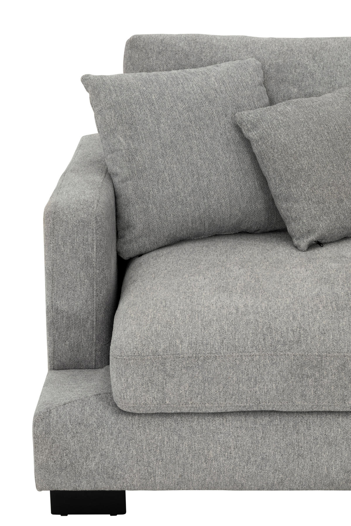 ECKSOFA Grau Webstoff  - Schwarz/Grau, Design, Textil/Metall (323/212cm) - Livetastic