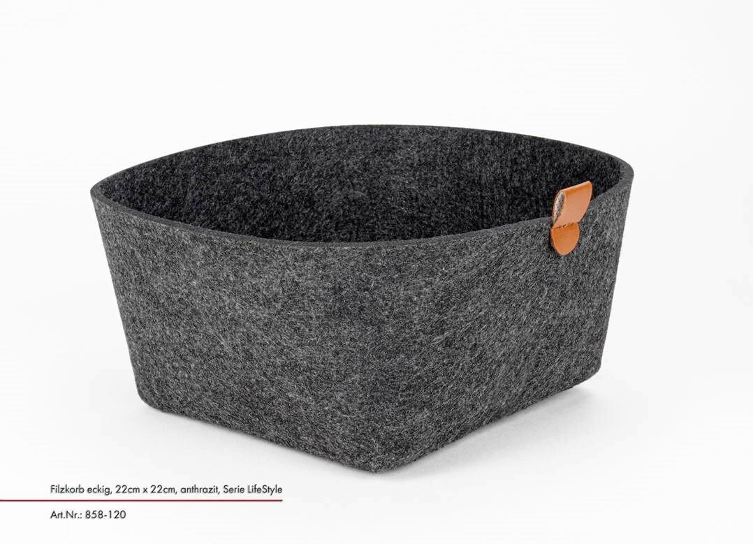 UNIVERZÁLNY KOŠÍK antracitová - antracitová, Basics, textil (22/22/12cm) - Justinus