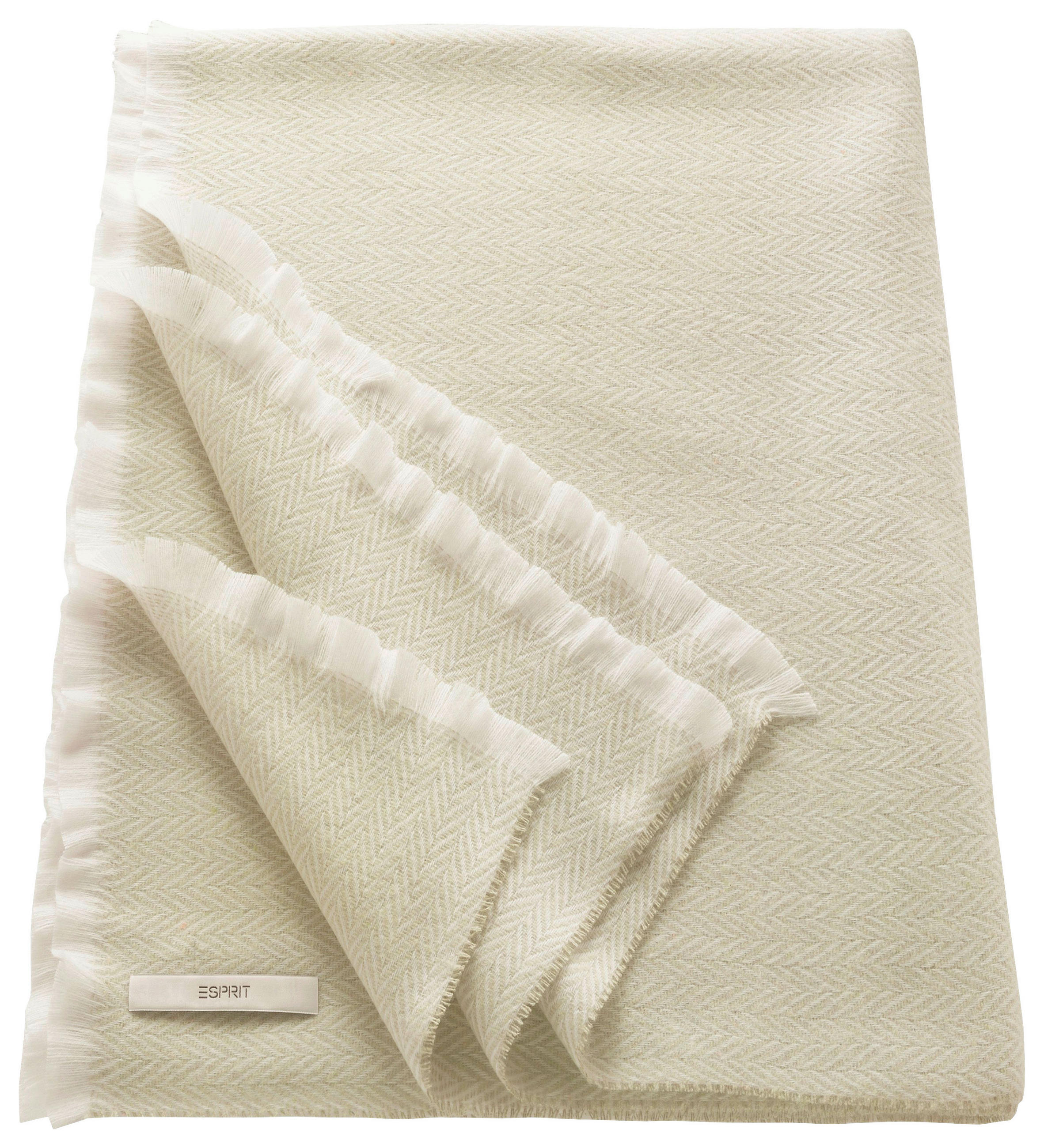 PLÄD 150/180 cm  - cremefärgad, Klassisk, textil (150/180cm) - Esprit