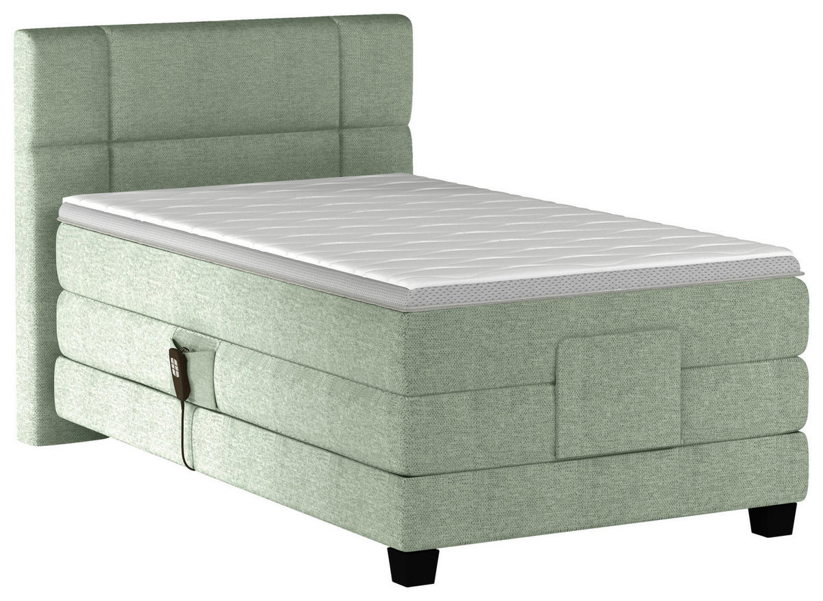 BOXSPRINGBETT 90/200 cm  in Grün  - Schwarz/Grün, KONVENTIONELL, Holz/Kunststoff (90/200cm) - Esposa