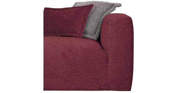 ECKSOFA in Chenille Weinrot  - Weinrot/Schwarz, Design, Kunststoff/Textil (175/280cm) - Landscape