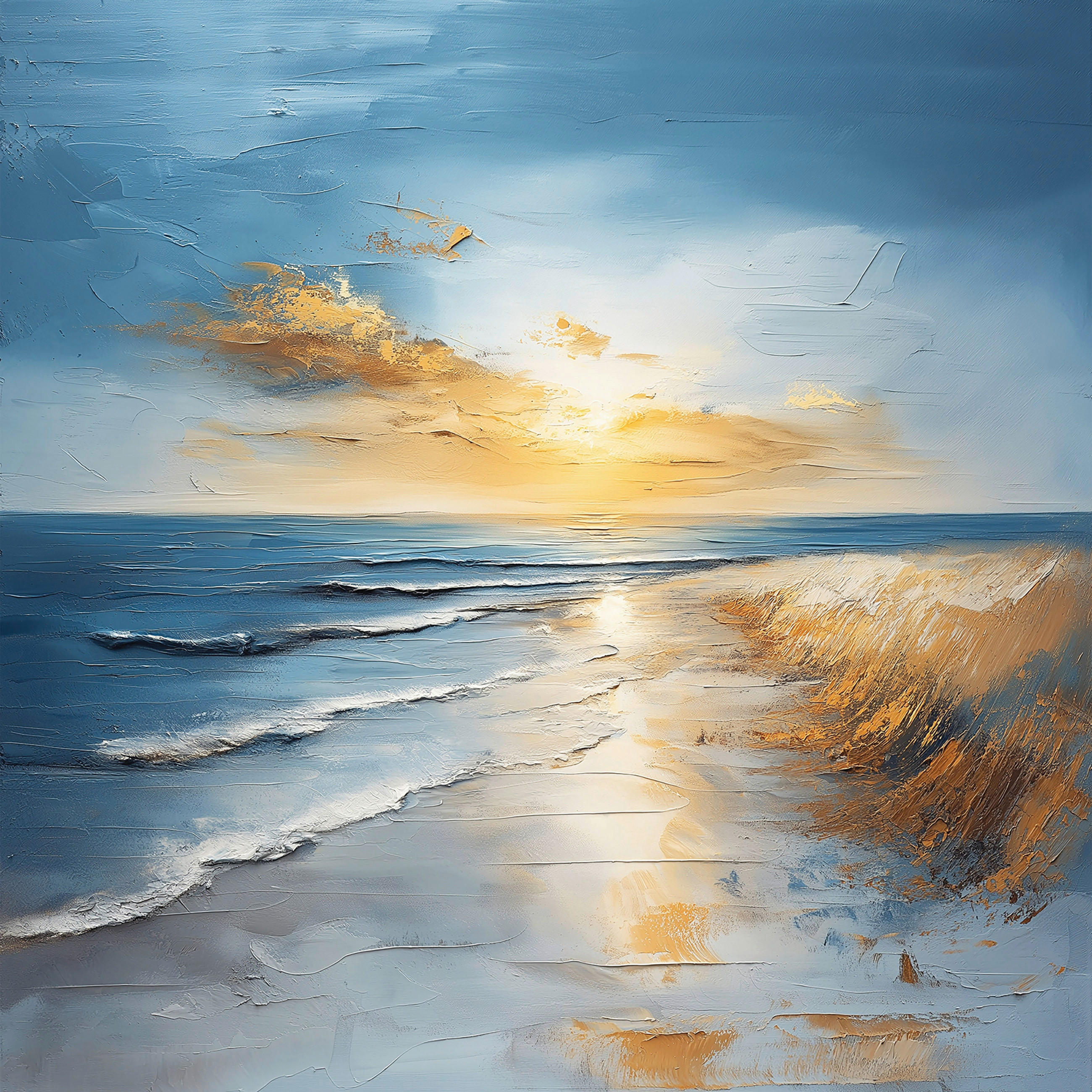 Euroart Glasbild Atmospheric Beach II Mehrfarbig 30x30x1.40 cm