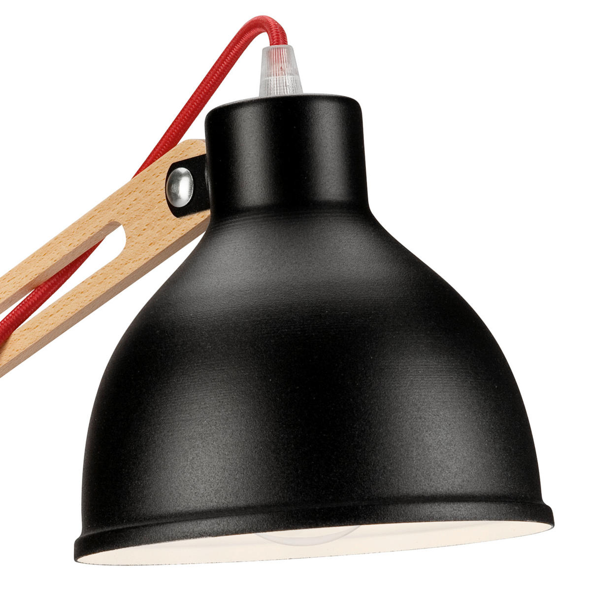 TISCHLEUCHTE Marcello 31/44 cm  - Buchefarben/Schwarz, Design, Holz/Metall (31/44cm)