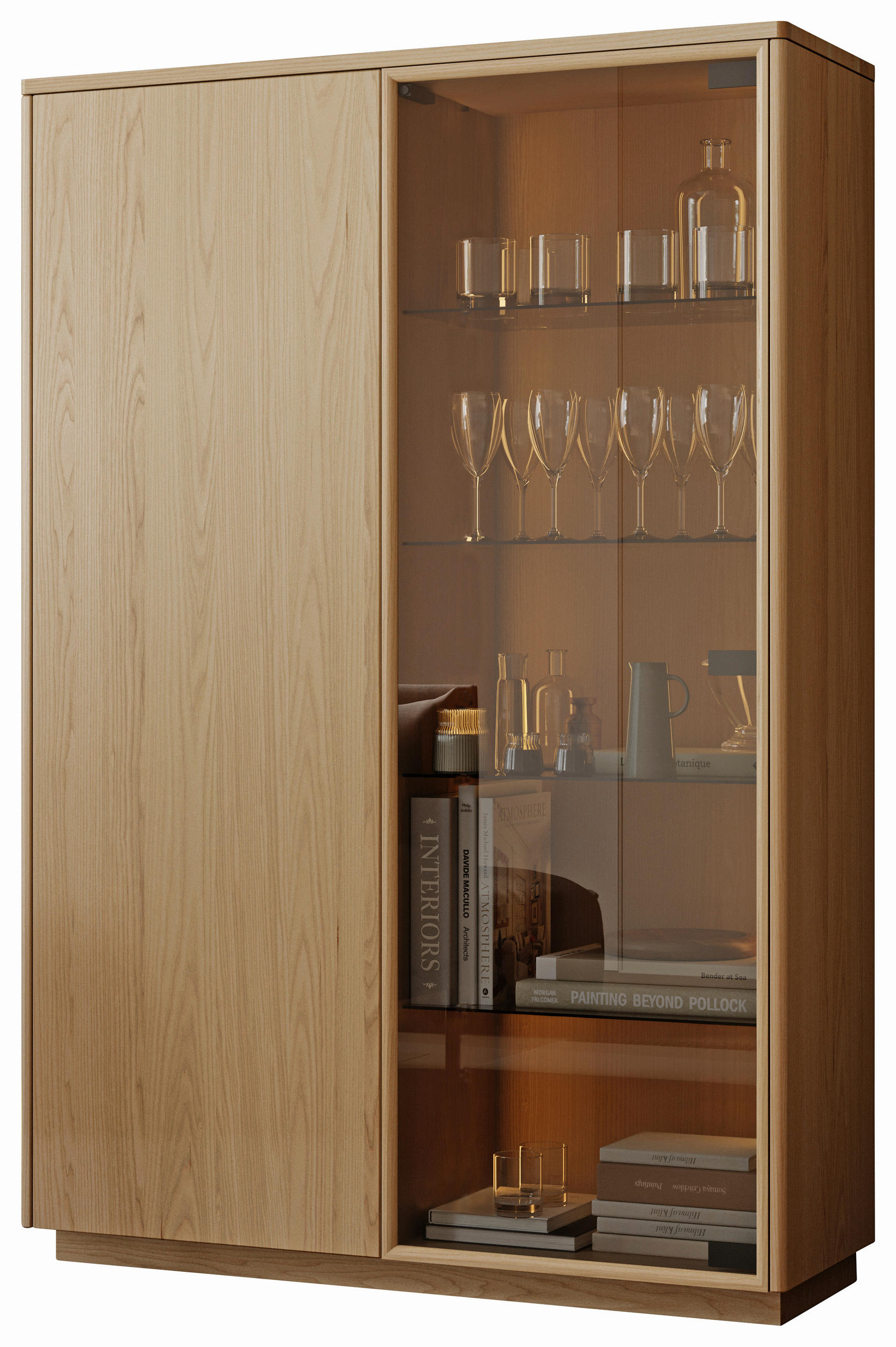 HIGHBOARD Eichefarben  116/153/37 cm  - Eichefarben, Natur, Glas/Holz (116/153/37cm) - Walden