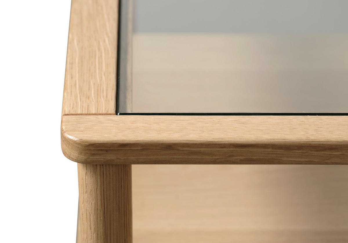 COUCHTISCH in Glas, Holzwerkstoff, Holz 120/60/41 cm  - Eichefarben, Basics, Glas/Holz (120/60/41cm) - Boxxx