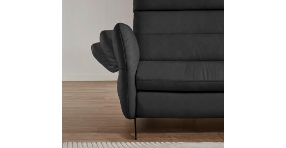 ECKSOFA in Echtleder Anthrazit  300/157 cm  - Anthrazit/Schwarz, Design, Leder/Metall (300/157cm) - Dieter Knoll