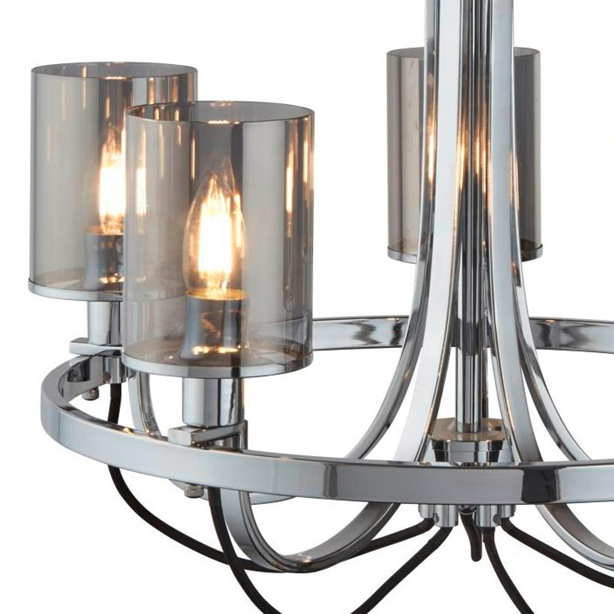 KRONLEUCHTER Catalina 51/118 cm   - Chromfarben, KONVENTIONELL, Glas/Metall (51/118cm)