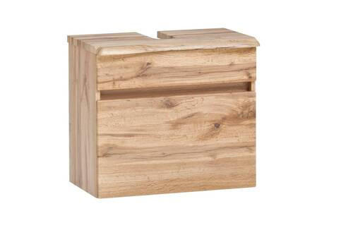 WASCHBECKENUNTERSCHRANK 61/55/40 cm  - Eiche Wotan/Silberfarben, Natur, Holzwerkstoff/Kunststoff (61/55/40cm) - Xora
