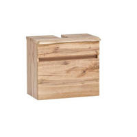WASCHBECKENUNTERSCHRANK 61/55/40 cm  - Eiche Wotan/Silberfarben, Natur, Holzwerkstoff/Kunststoff (61/55/40cm) - Xora