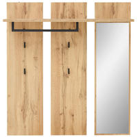 ŠATNÍ PANEL, barvy dubu, 120/130/30 cm - barvy dubu, Basics, kompozitní dřevo/sklo (120/130/30cm) - Xora