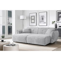 BIGSOFA NELIA Chenille Hellgrau  - Hellgrau/Schwarz, Design, Kunststoff/Textil (252/81/155cm) - P & B