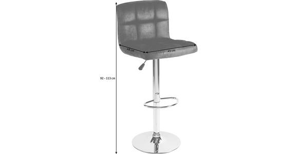 BARHOCKER Lederlook Braun, Chromfarben Eisen - Chromfarben/Braun, Design, Textil/Metall (45/92-113/48cm) - Carryhome