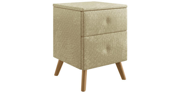 NACHTSCHRANK 40/60/40 cm Eiche vollmassiv - Hellgrün, Design, Holz/Textil (40/60/40cm) - Esposa