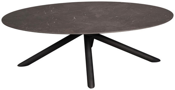 COUCHTISCH 130/75/42 cm oval Schwarz, Dunkelbraun - Dunkelbraun/Schwarz, Design, Keramik/Metall (130/75/42cm) - Novel