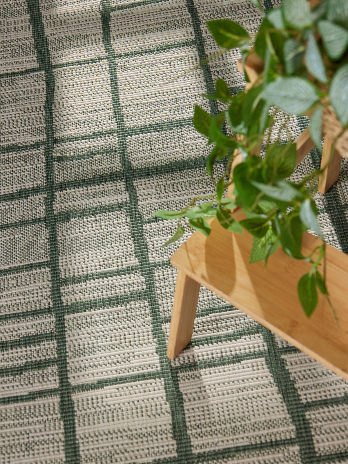 FLACHWEBETEPPICH 200 cm Haringey Grün, Weiß rund  - Weiß/Grün, Design, Kunststoff (200cm)