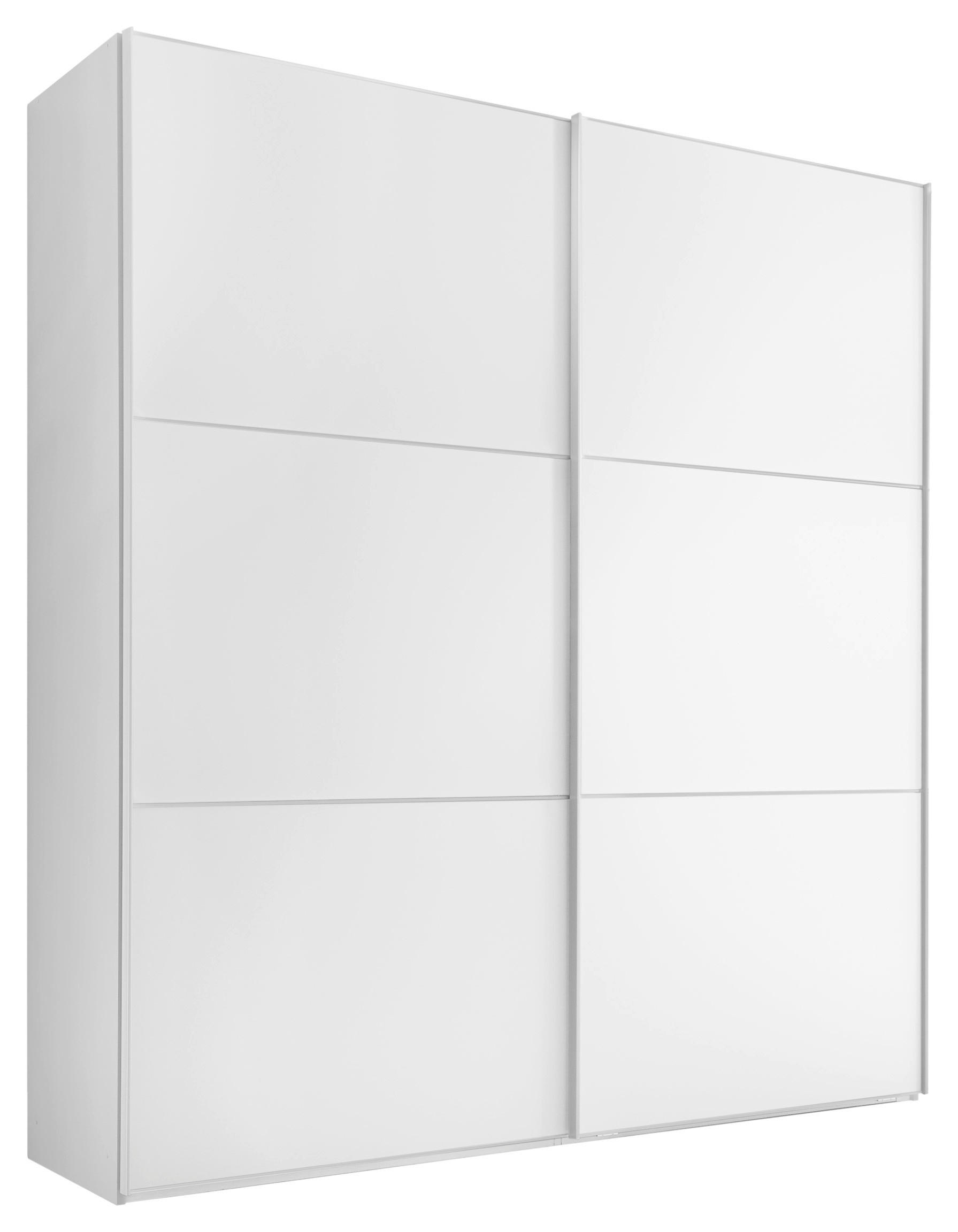 SCHWEBETÜRENSCHRANK in Weiss  - Weiss/Alufarben, Holzwerkstoff/Metall (200/222/68cm) - Moderano