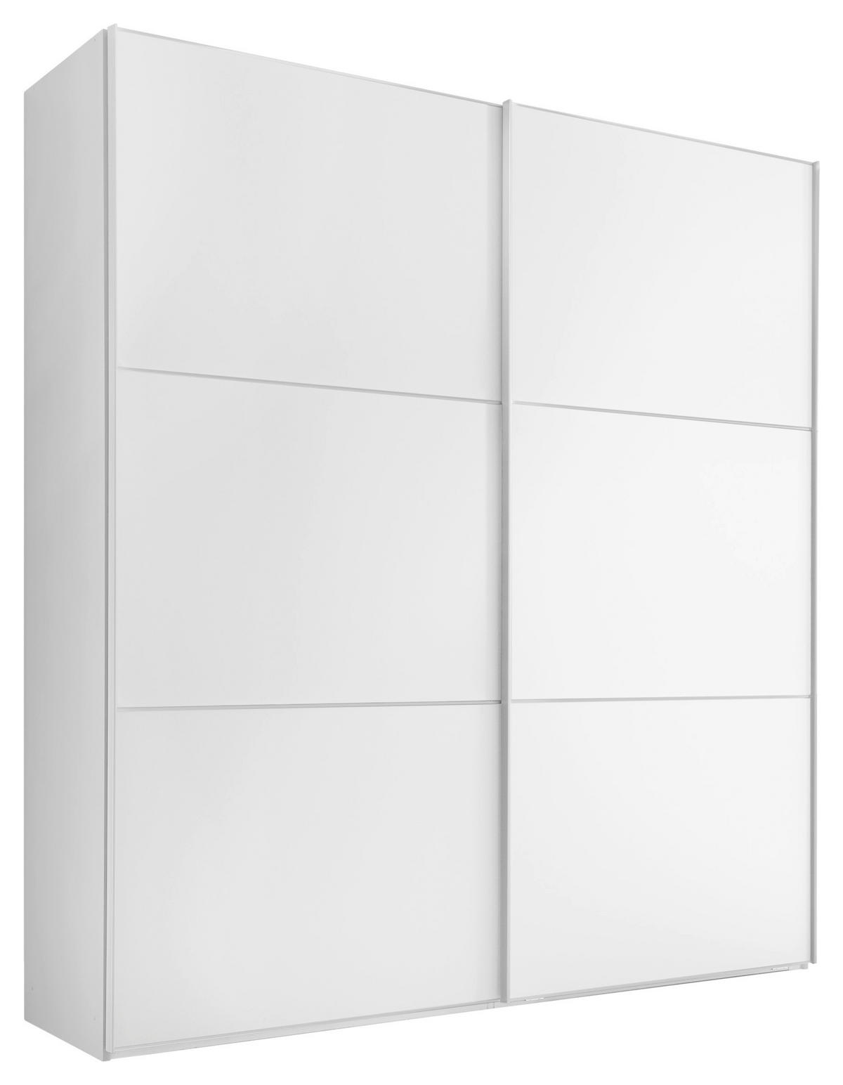SCHWEBETÜRENSCHRANK in Weiss  - Weiss/Alufarben, Holzwerkstoff/Metall (225/222/68cm) - Moderano