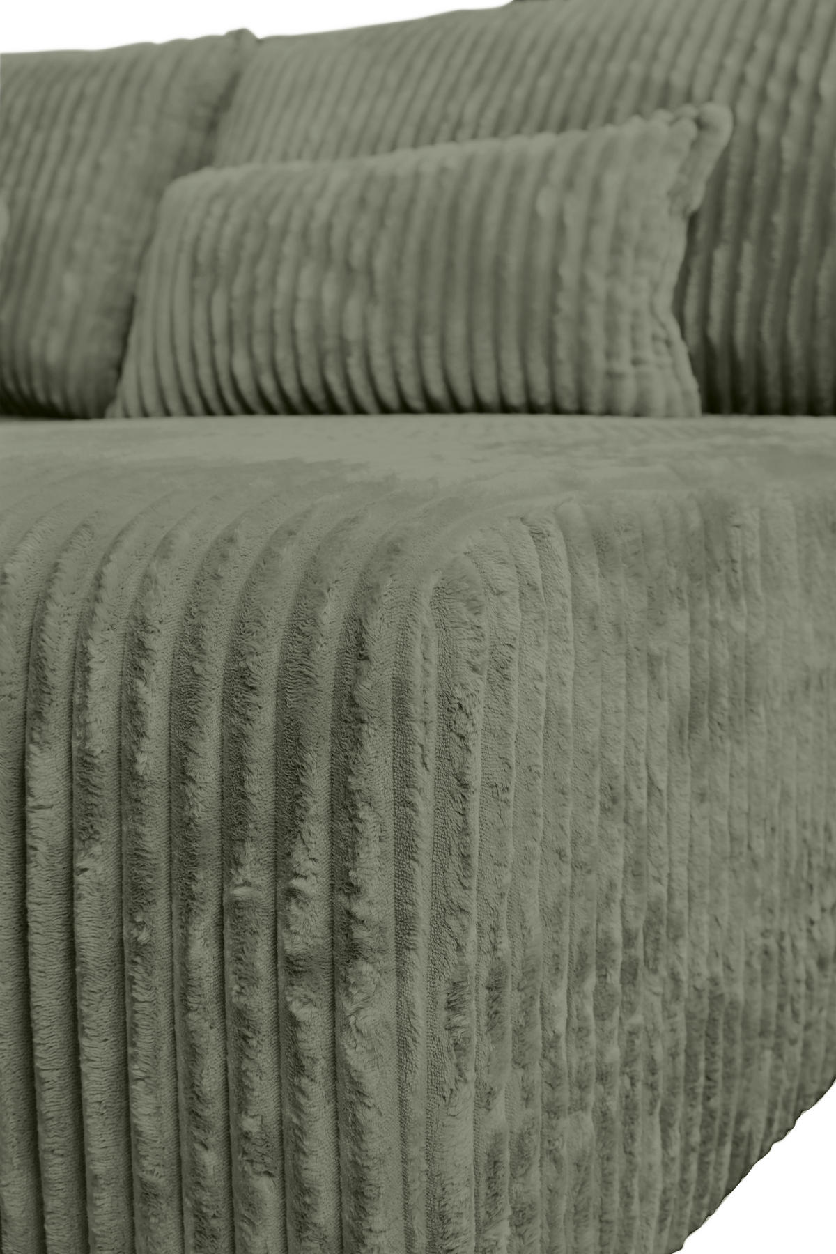 CloseUp von Carryhome ECKSOFA Olivgrün Cord.
