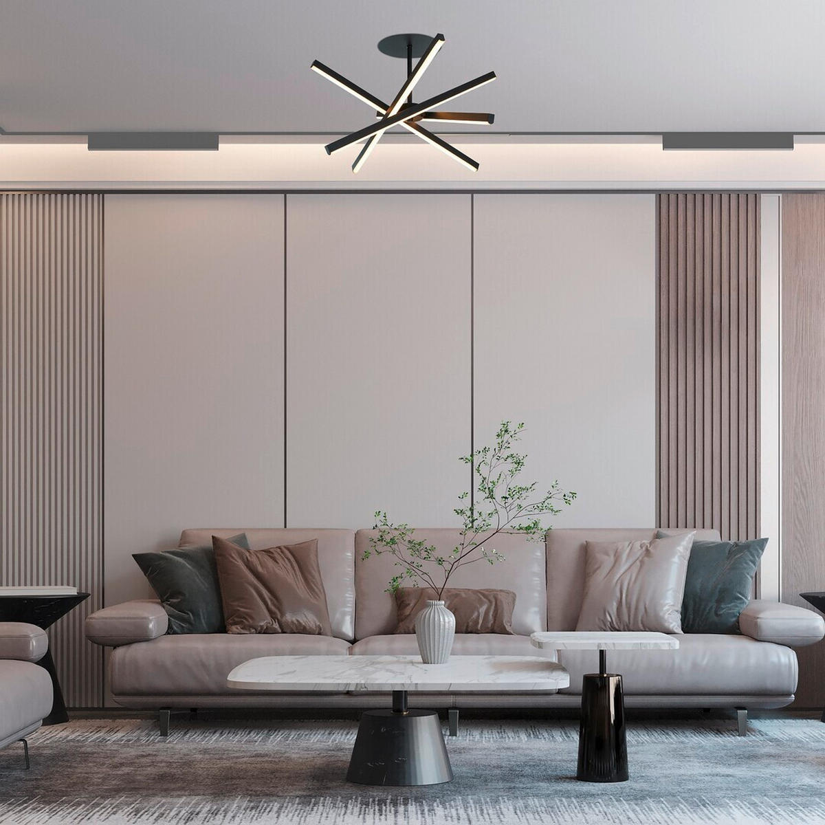 STROPNA LED-SVETILKA  Matilde /1200 lm/4000 K// - črna/bela, Design, kovina/umetna masa (49/49/32cm)