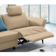 3-SITZER-SOFA in Leder Beige  - Beige/Schwarz, Design, Leder/Metall (190/84/99cm) - Dieter Knoll