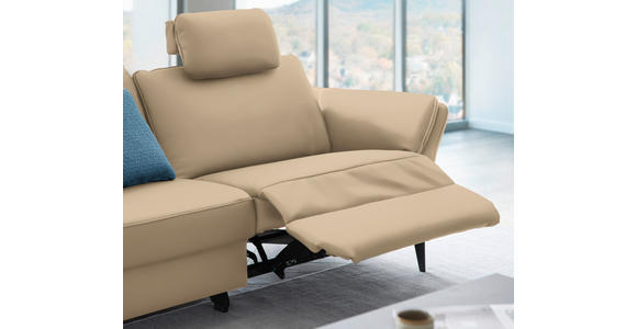 3-SITZER-SOFA in Leder Beige - Beige/Schwarz, Design, Leder/Metall (190/84/99cm) - Dieter Knoll