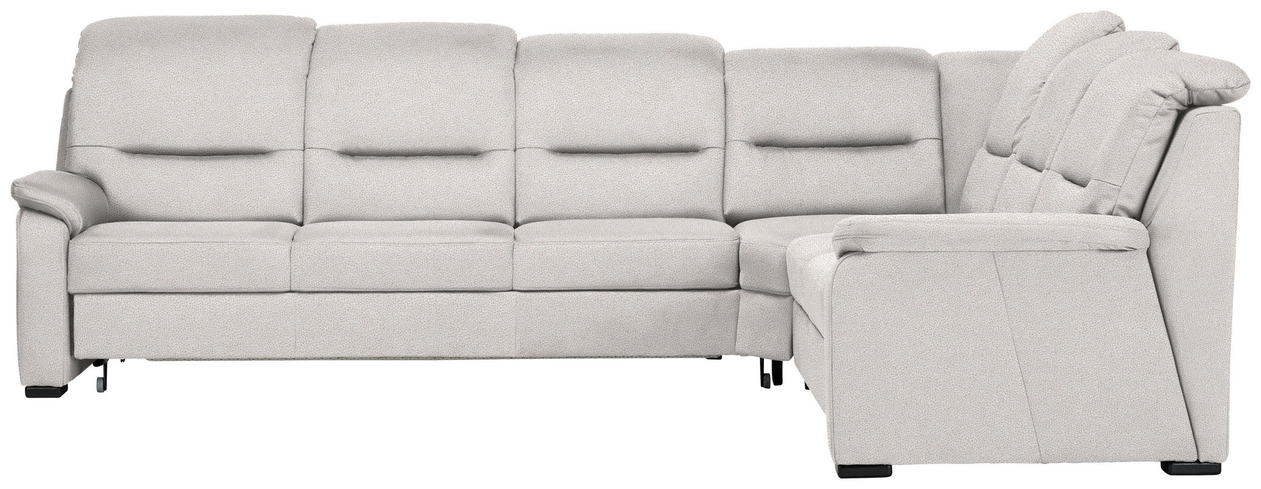 ECKSOFA in Mikrofaser Hellgrau  303/245 cm  - Hellgrau/Schwarz, KONVENTIONELL, Holz/Textil (303/245cm) - Beldomo Comfort